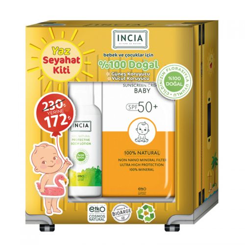 INCIA Bebek İçin Doğal Güneş Kremi Spf 50 100 ml Incia Doğal Koruyucu