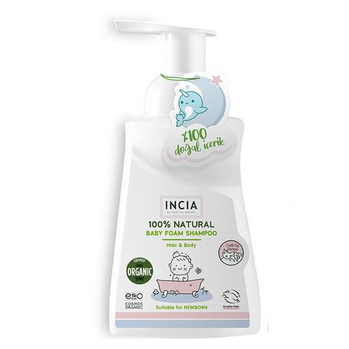 INCIA - Incia Bebekler İçin Doğal Köpük Şampuanı Saç ve Vücut İçin 200 ml
