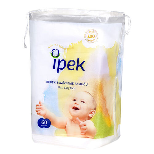 İpek - İpek Hidrofil Maxi Bebek Temizleme Pamuk Pedi 60 Adet