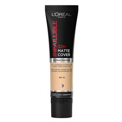 Loreal Paris - Loreal Paris Infaillible 32H Matte Cover Yüksek Kapatıcı Fondöten - 155 Soğuk Alt Ton 30 ml