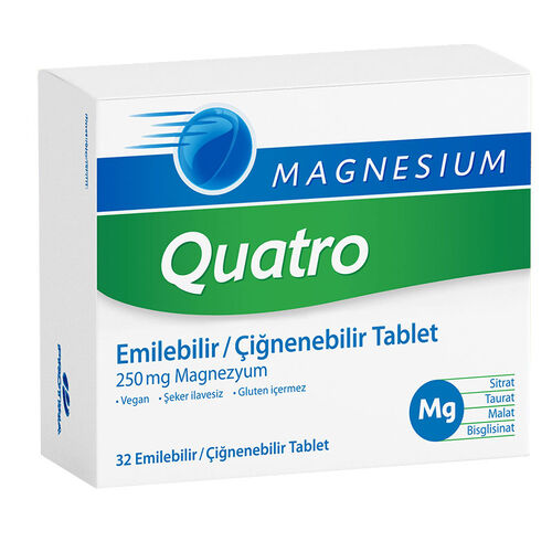 Assos İlaç - Magnesium Quatro 32 Emilebilir-Çiğnenebilir Tablet