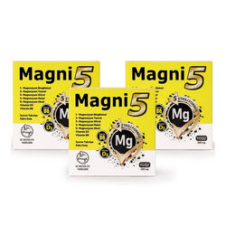 Magni5 - Magni5 Magnezyum Vitamin D3 B6 İçeren Takviye Edici Gıda 3x90 Kapsül