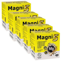 Magni5 - Magni5 Magnezyum Vitamin D3 B6 İçeren Takviye Edici Gıda 5x90 Kapsül