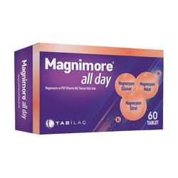 TAB İlaç Sanayi A.Ş - Magnimore All Day Magnezyum ve P5P (Vitamin B6) Takviye Edici Gıda 60 Tablet