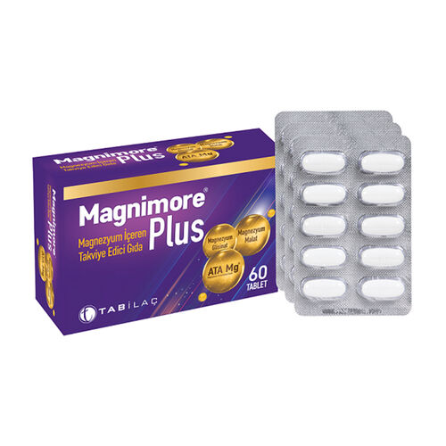 TAB İlaç Sanayi A.Ş - Magnimore Plus Magnezyum İçeren Takviye Edici Gıda 60 Kapsül