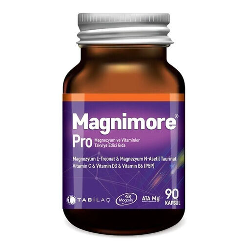 TAB İlaç Sanayi A.Ş - Magnimore Pro Magnezyum ve Vitaminler Takviye Edici Gıda 90 Kapsül