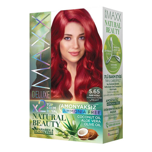 Maxx Deluxe - Maxx Deluxe Natural Beauty Saç Boyası 5.65 Nar Kızılı