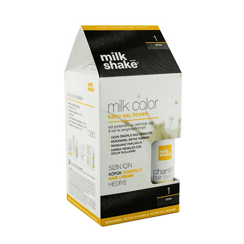 Milk Shake - Milk Shake Milk Color Kalıcı Saç Boyası 1 - Siyah - KÖPÜK HEDİYE