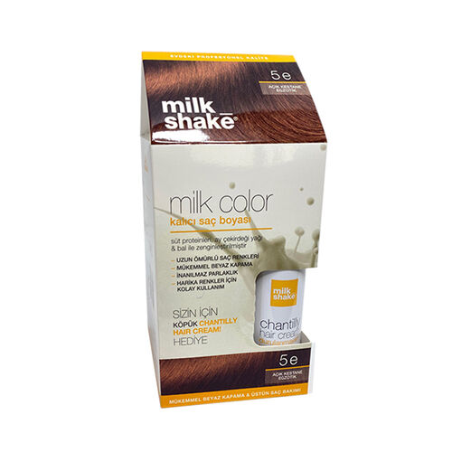 Milk Shake - Milk Shake Milk Color Kalıcı Saç Boyası 5 E - Açık Kestane Egzotik - KÖPÜK HEDİYE