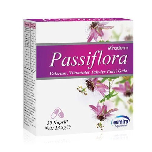 Miraderm - Miraderm Passiflora Takviye Edici Gıda 30 Kapsül