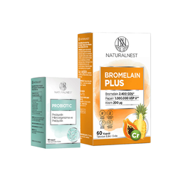 Naturalnest - Naturalnest Bromelain Plus 60 Kapsül + Probiotic 10 Kapsül