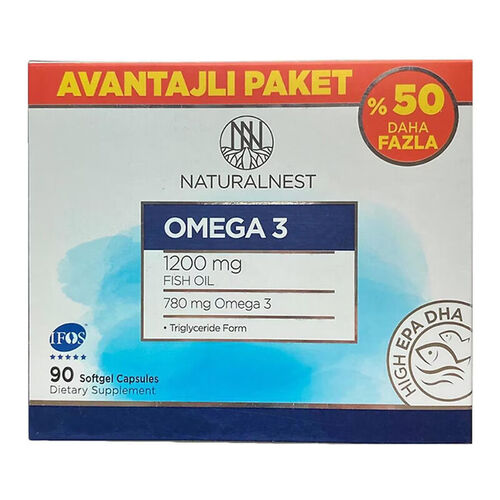 Naturalnest - Naturalnest Omega 3 Takviye Edici Gıda 90 Kapsül - Avantajlı Paket