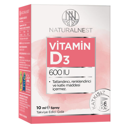 Naturalnest - Naturalnest Vitamin D3 600 IU Sprey 10 ml