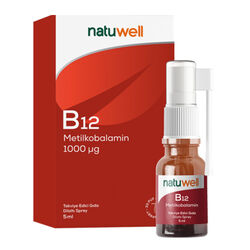 Natuwell - Natuwell B12 1000 ug Takviye Edici Gıda Dilaltı Sprey 5 ml
