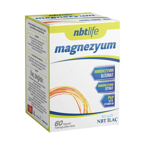 NBT Life - NBT İlaç Magnezyum P5P Takviye Edici Gıda 60 Kapsül