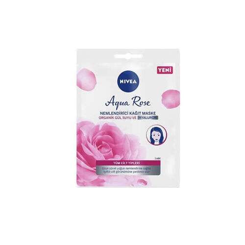 Nivea - Nivea Aqua Rose Nemlendirici Kağıt Maske 1 Adet