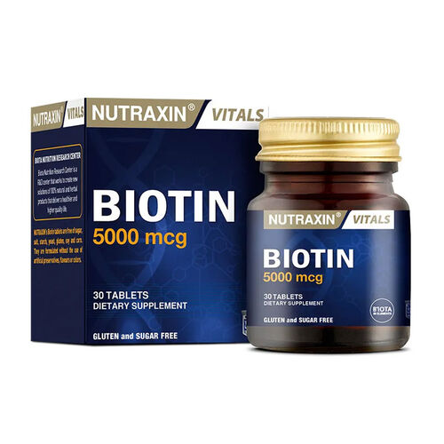 Nutraxin - Nutraxin Biotin 5000 mcg Takviye Edici Gıda 30 Tablet