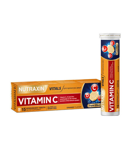 Nutraxin - Nutraxin Efervesan - Vitamin C-D-ZINC 15 Efervesan Tablet