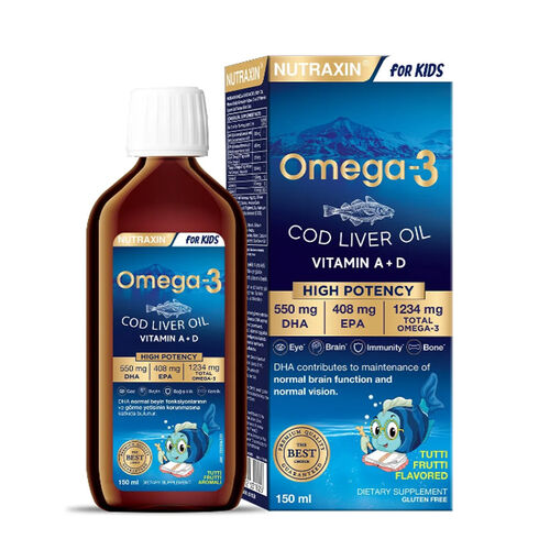Nutraxin - Nutraxin For Kids Omega-3 Balık Yağı Takviye Edici Gıda 150 ml