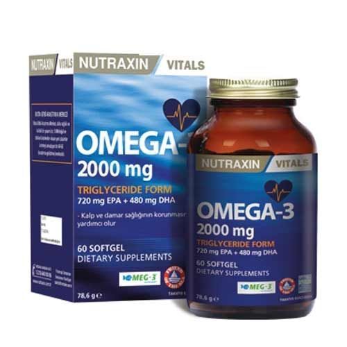 Nutraxin - Nutraxin Omega 3 Balık Yağı 2000 mg 60 SoftGel