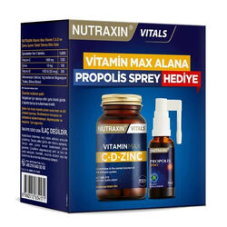 Nutraxin - Nutraxin Vitamin Max C-D-Zinc 60 Tablet + Propolis Spray 30 ml HEDiYE