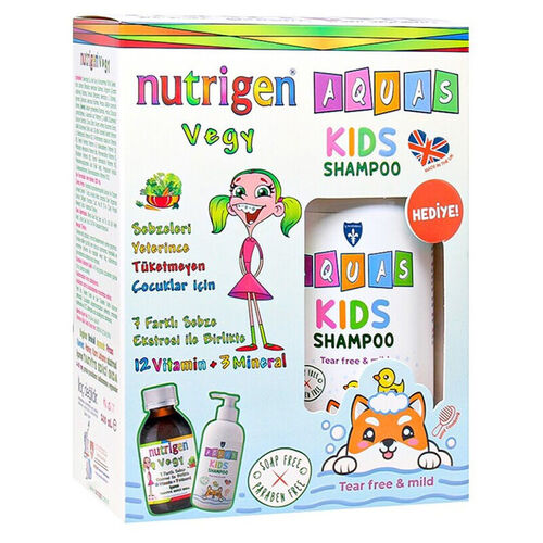 Nutrigen - Nutrigen Vegy Şurup 200 ml - Aquas Kids Şampuan Hediye