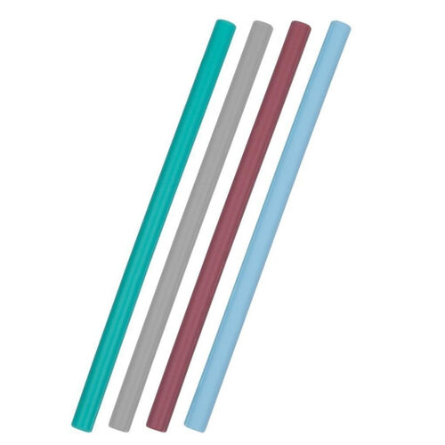 OiOi - OiOi Tekrar Kullanılabilir Silikon Pipet 6Ay+ 4 Adet Mavi Mix