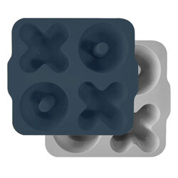 OiOi - OiOi XOXO Silikon Bölmeli Muffin Kalıbı 2 li Deep Blue - Powder Grey