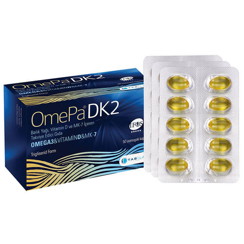 TAB İlaç Sanayi A.Ş - Omepa DK2 Omega 3 - Vitamin D - Menaq7 50 Yumuşak Kapsül