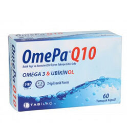 TAB İlaç Sanayi A.Ş - Omepa-Q10 Omega3 Ubiquinol Takviye Edici Gıda 60 Kapsül