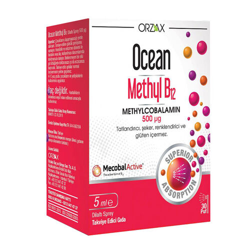 Orzax - Orzax Ocean 500 µg Methyl B12 Sprey 5 ml