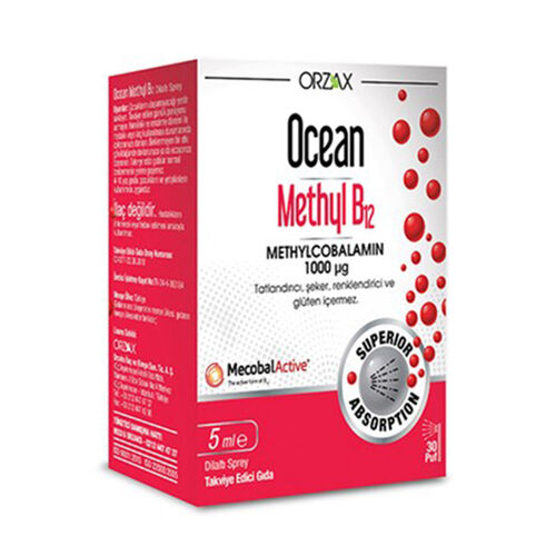 Orzax - Orzax Ocean 1000 mg Methyl Cobalamin B12 Sprey 5 ml