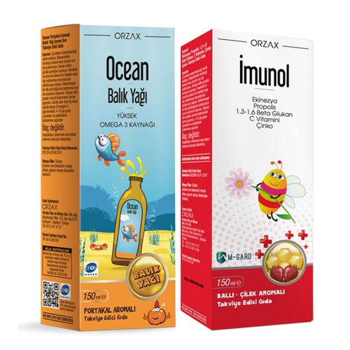 Orzax - Orzax Ocean Balık Yağı+ Orzax Ocean Imunol Takviye Edici Gıda 150 ml İndirimli