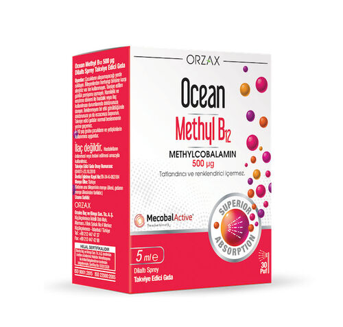 Orzax - Orzax Ocean Methyl B12 Dilaltı Sprey 5 ml - 30 Doz