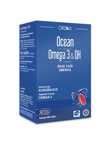 Orzax - Orzax Ocean Omega 3 & QH Takviye Edici Gıda 30 Kapsül