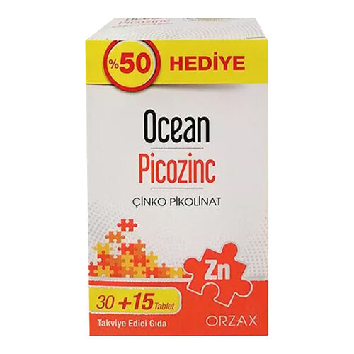 Orzax - Orzax Ocean Picozinc Takviye Edici Gıda 30 + 15 Tablet