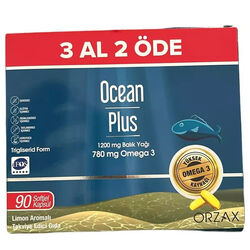 Orzax - Orzax Ocean Plus Limon Aromalı Takviye Edici 90 Kapsül - 3 Al 2 Öde