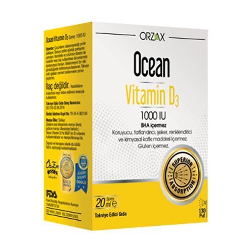 Orzax - Orzax Ocean Vitamin D3 1000 IU Sprey 20ml