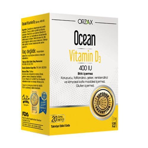 Orzax - Orzax Ocean Vitamin D3 400 IU Sprey 20ml