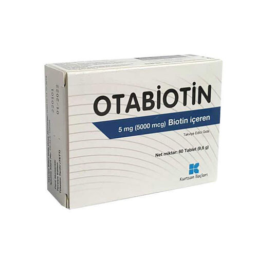 Kurtsan İlaçları - Otabiotin 5 mg Biotin İçeren Takviye Edici Gıda 60 Tablet