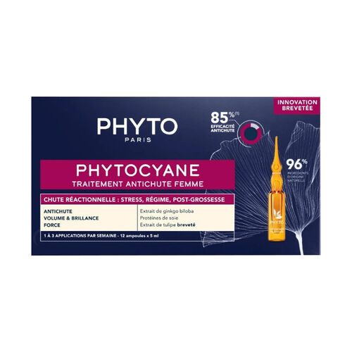 Phyto - Phyto Phytocyane Kadınlar İçin Dönemsel Saç Dökülmesi Karşıtı Bakım 12 Ampul x 5 ml
