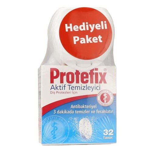 Protefix - Protefix Diş Protezleri Temizleyici 32 Tablet - Hediyeli Paket