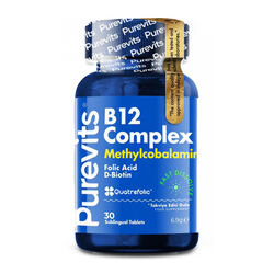 Purevits - Purevits B12 Complex Takviye Edici Gıda Dilaltı 30 Tablet