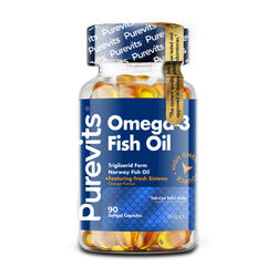 Purevits - Purevits Omega-3 Fish Oil Takviye Edici Gıda 90 Kapsül