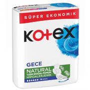 Kotex - Kotex Natural Süper Ekonomik Hijyenik Ped Gece 16 Adet