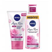 Nivea - Nivea Aqua Rose Temizleme Peeling Maske 150 ml + Nemlendirici Tonik 200 ml HEDİYE