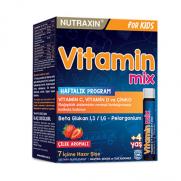 Nutraxin - Nutraxin Vitamin Mix Çilek Aromalı +4 Yaş Takviye Edici Gıda 25 ml x 7 Saşe