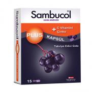 Sambucol - Sambucol Plus Kara Mürver C Vitamini + Çinko İçeren Takviye Edici Gıda 15 Kapsül