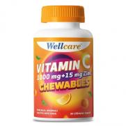 Wellcare - Wellcare Vitamin C 1000 mg + 15 mg Zinc Chewable 60 Tablet