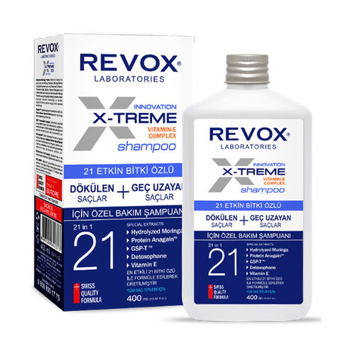 Revox - Revox X-Treme Dökülen Saçlar İçin 21 Etkin Bitki Özlü Şampuan 400 ml